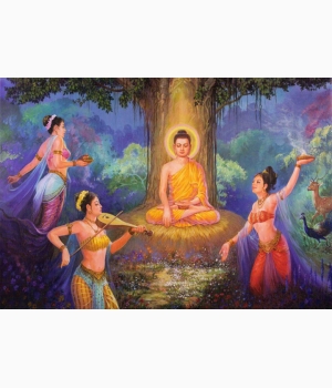 Hình Phật Ngồi Dưới Cây Bồ Đề Đẹp