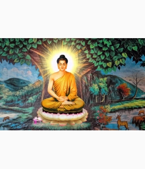 Hình Phật Ngồi Dưới Cây Bồ Đề Đẹp
